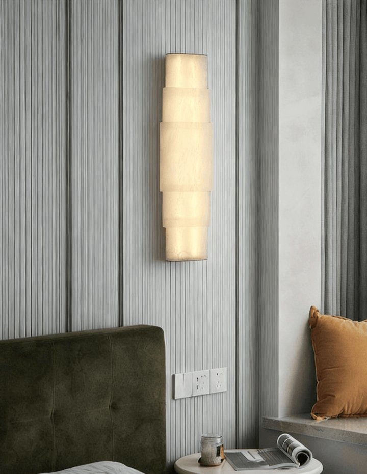 Tiered Alabaster Column Sconce - Vakkerlight