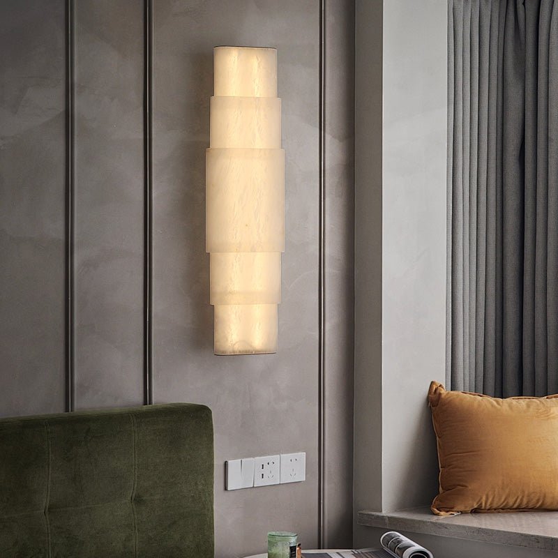 Tiered Alabaster Column Sconce - Vakkerlight