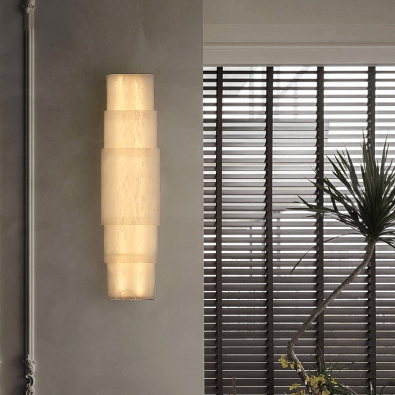 Tiered Alabaster Column Sconce - Vakkerlight