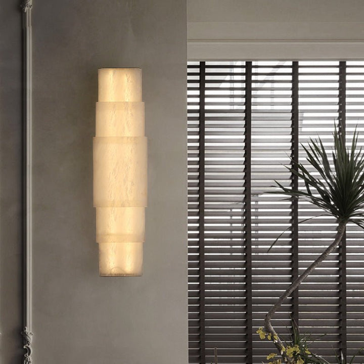 Tiered Alabaster Column Sconce - Vakkerlight