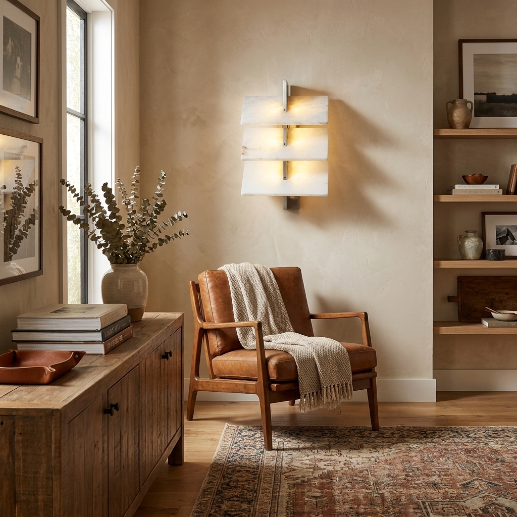Tiered Alabaster Wall Sconce