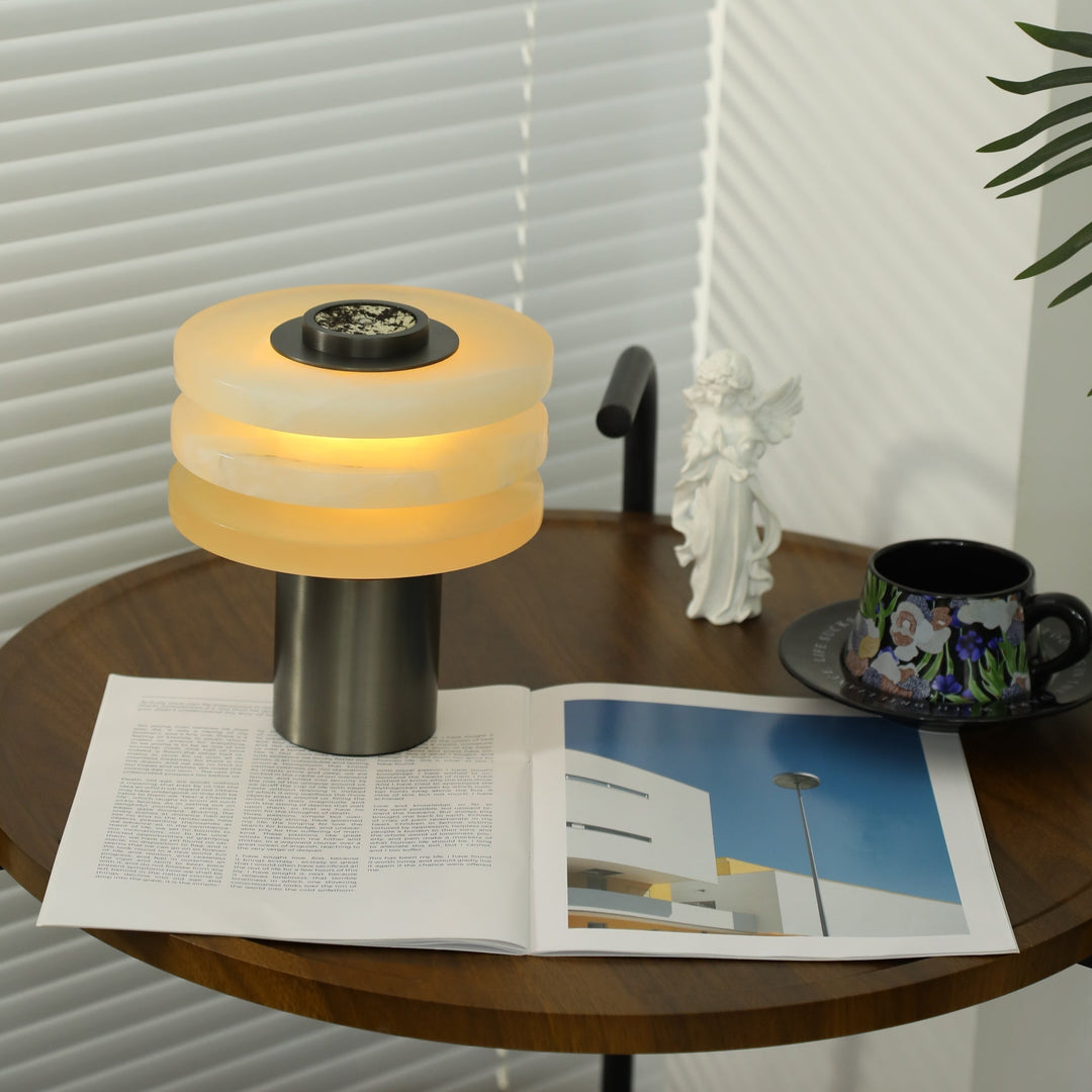 Tiered Obelisk Alabaster Table Lamp - Vakkerlight