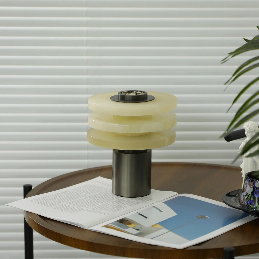 Tiered Obelisk Alabaster Table Lamp - Vakkerlight