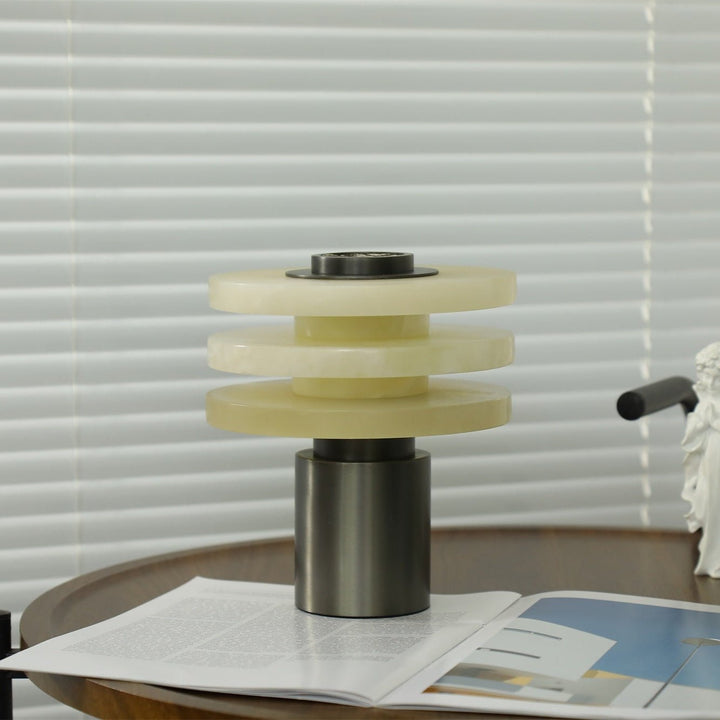 Tiered Obelisk Alabaster Table Lamp - Vakkerlight