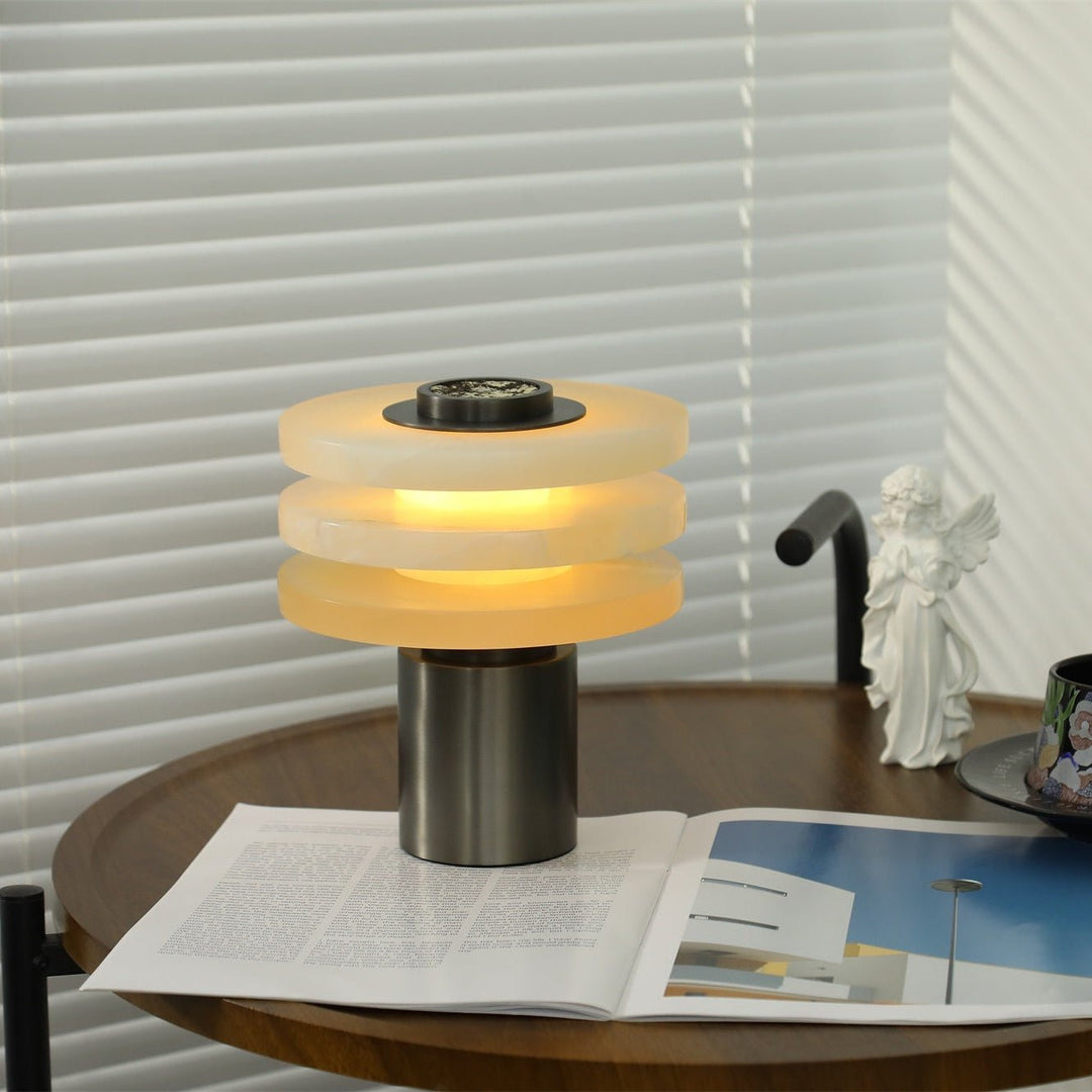 Tiered Obelisk Alabaster Table Lamp - Vakkerlight