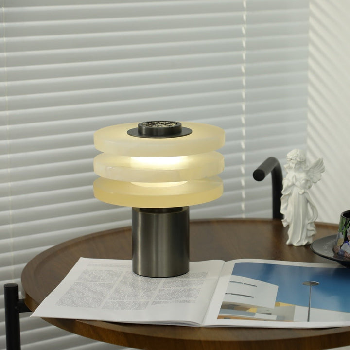 Tiered Obelisk Alabaster Table Lamp - Vakkerlight