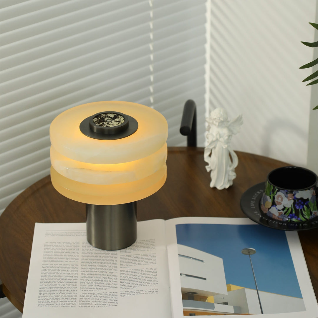 Tiered Obelisk Alabaster Table Lamp - Vakkerlight