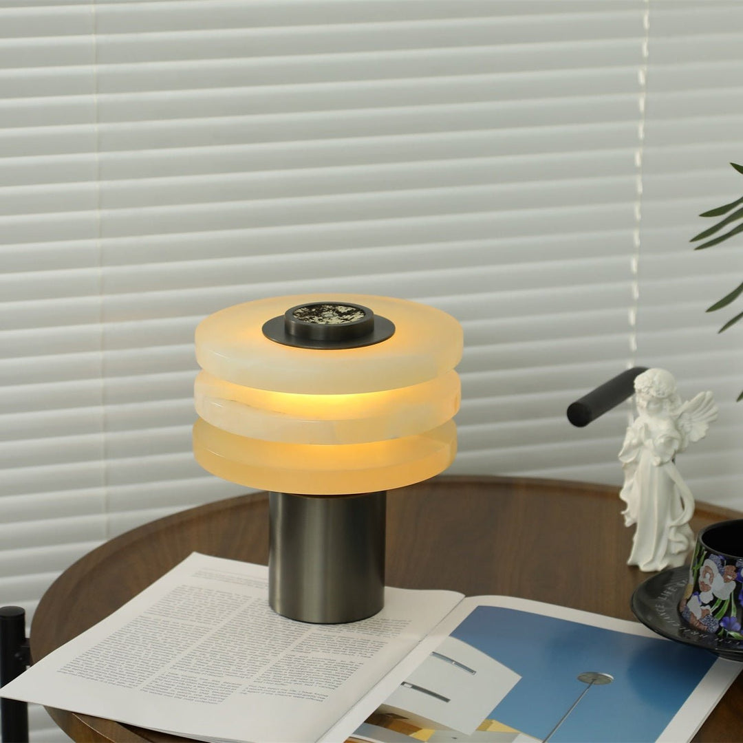 Tiered Obelisk Alabaster Table Lamp - Vakkerlight