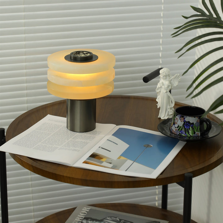 Tiered Obelisk Alabaster Table Lamp - Vakkerlight