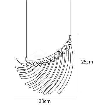 Tiered Palmette Kronleuchter — Dimension drawings 1