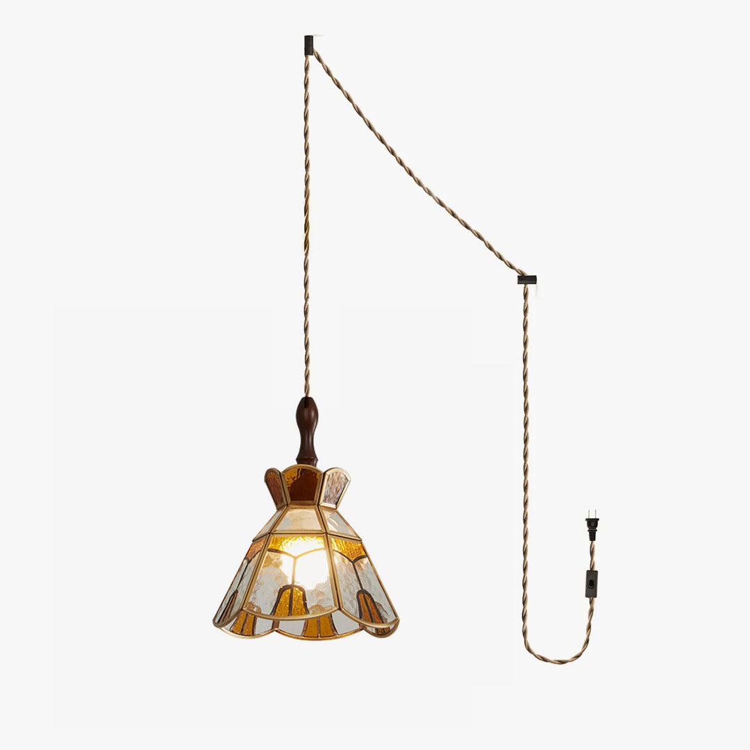 Tiffany Stained Glass Swag Pendant Lamp