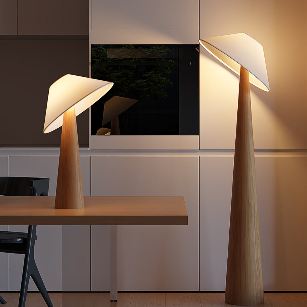 Tilt Hat Wooden Floor Lamp - Vakkerlight