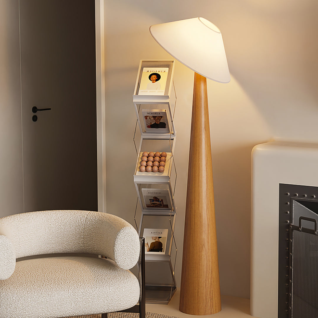 Tilt Hat Wooden Floor Lamp - Vakkerlight