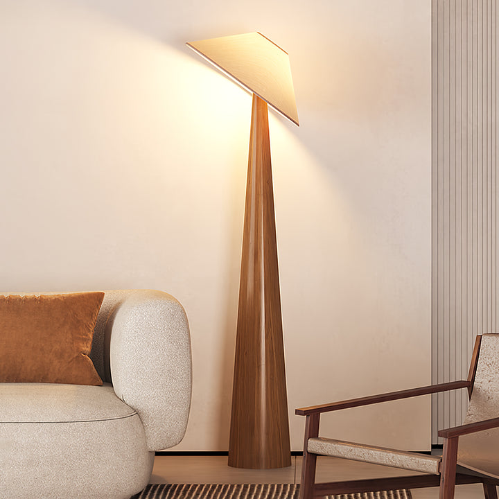 Tilt Hat Wooden Floor Lamp - Vakkerlight