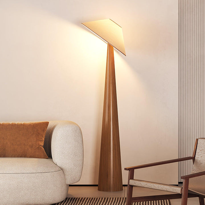 Tilt Hat Wooden Floor Lamp - Vakkerlight