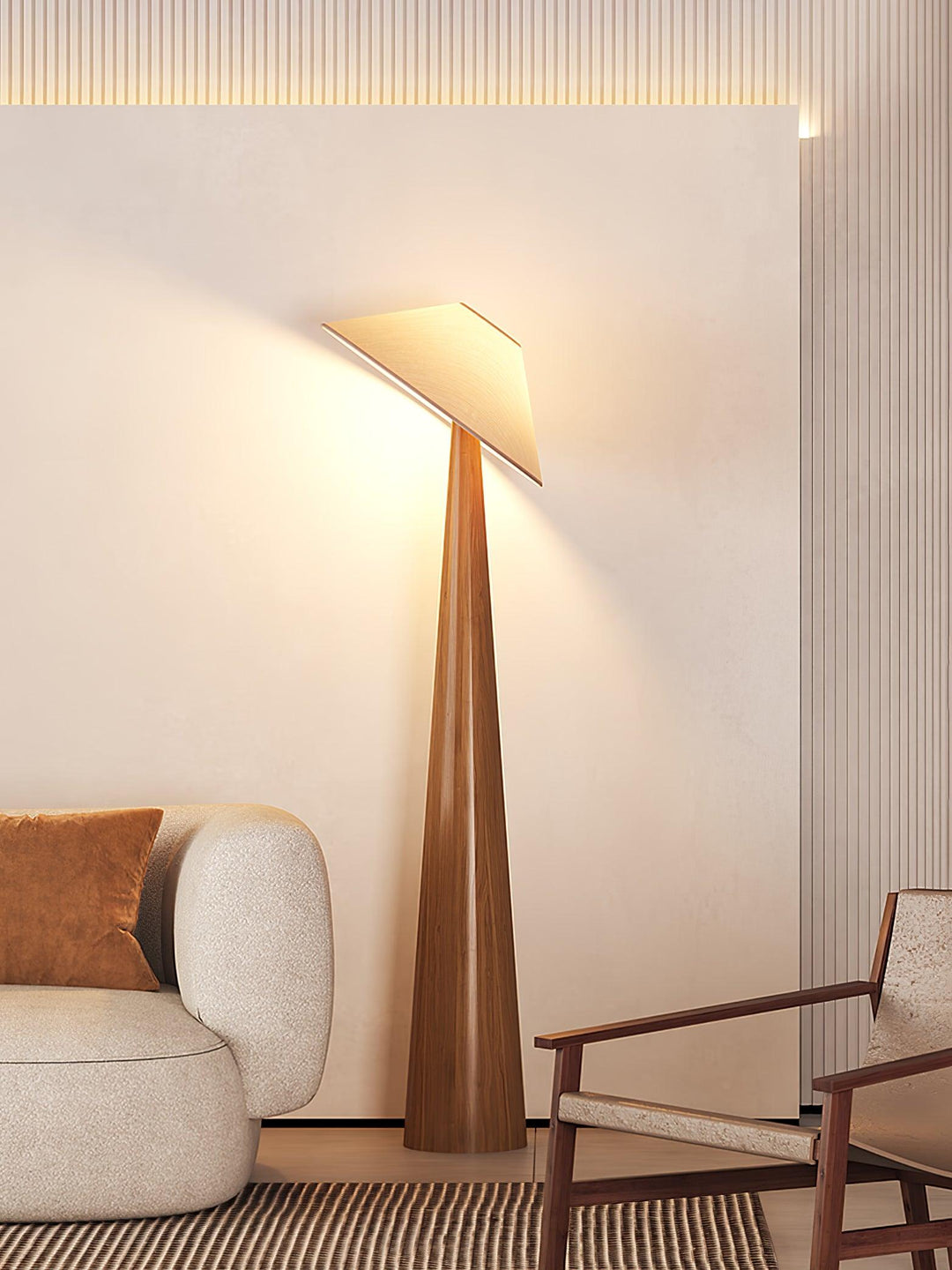 Tilt Hat Wooden Floor Lamp - Vakkerlight