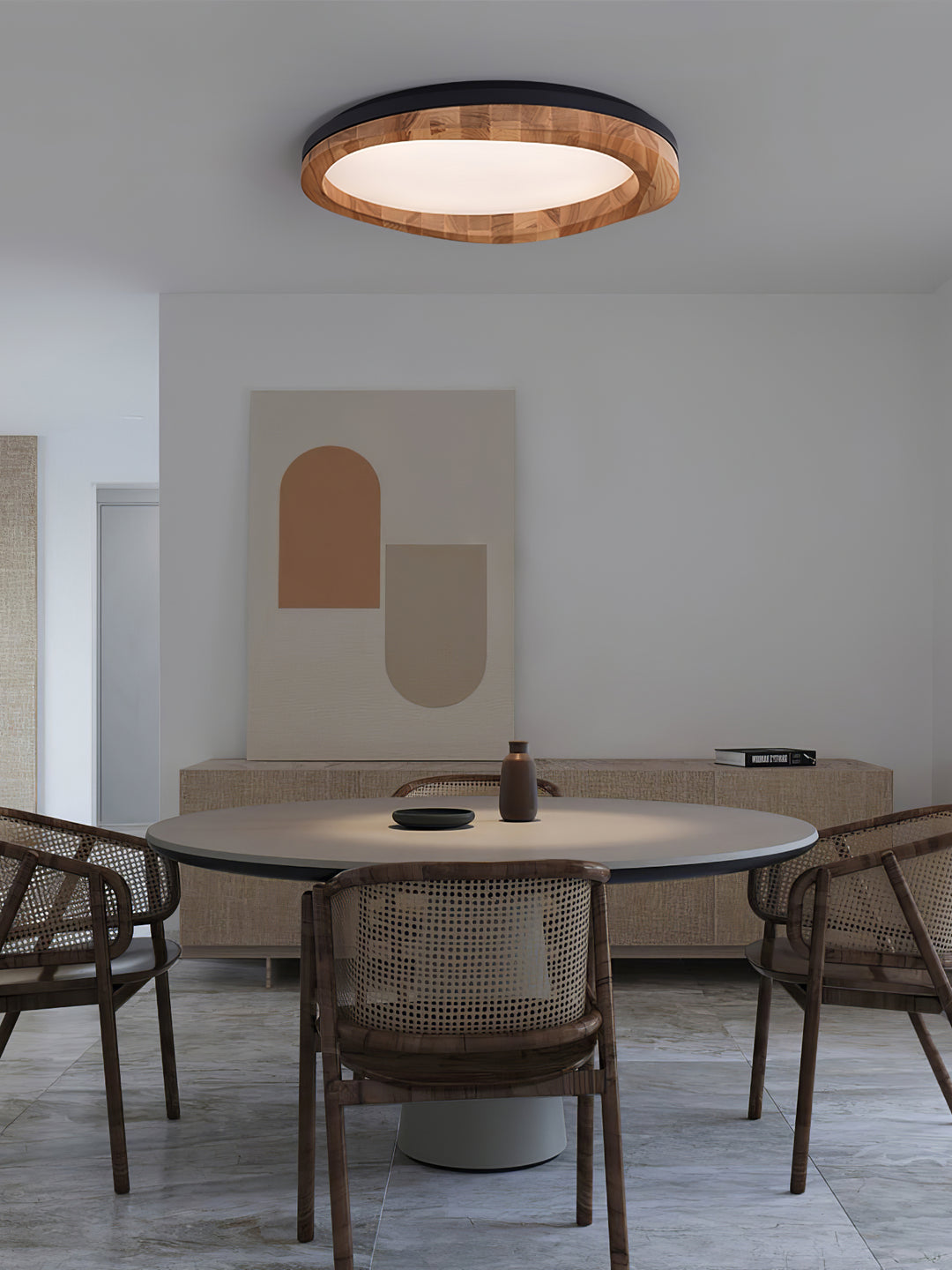 Timber Round Wood Ceiling Lamp - Vakkerlight