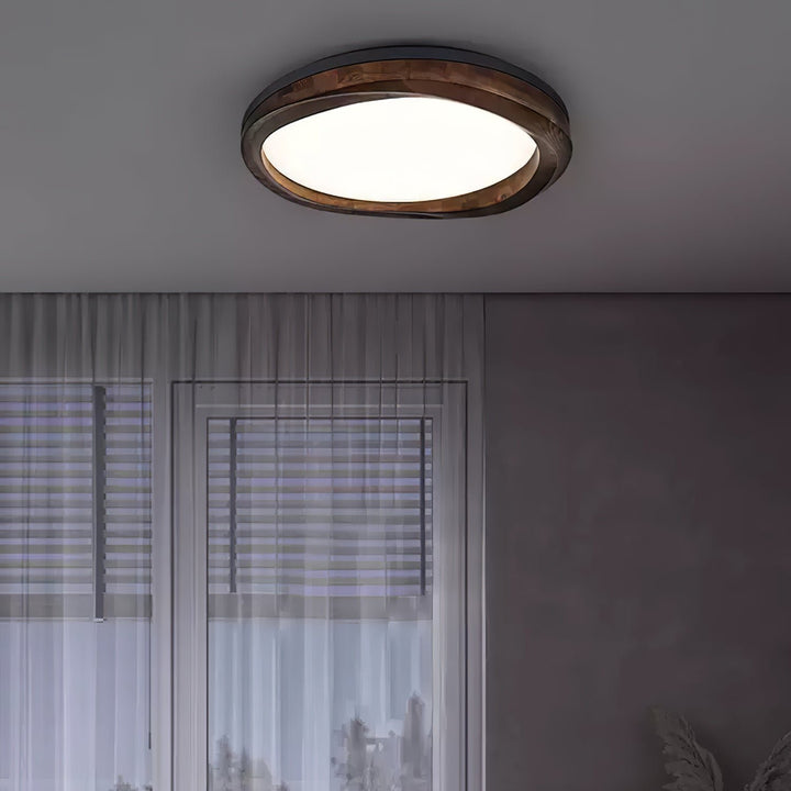 Timber Round Wood Ceiling Lamp - Vakkerlight