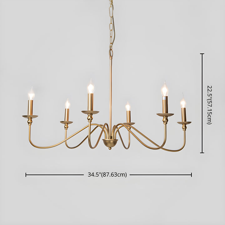 Timeless Gold Candle Chandelier