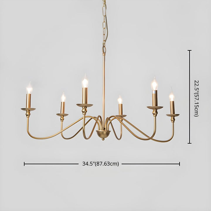 Timeless Gold Candle Chandelier - Vakkerlight