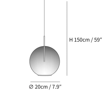 Tindari Glass ペンダントライト — Dimension drawings 1