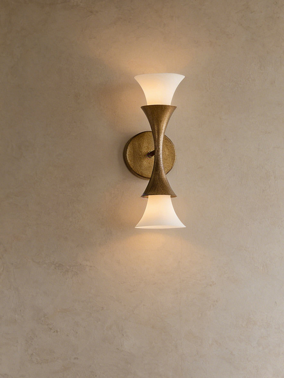 Antique Brass Double Cone Wall Sconce - Vakkerlight