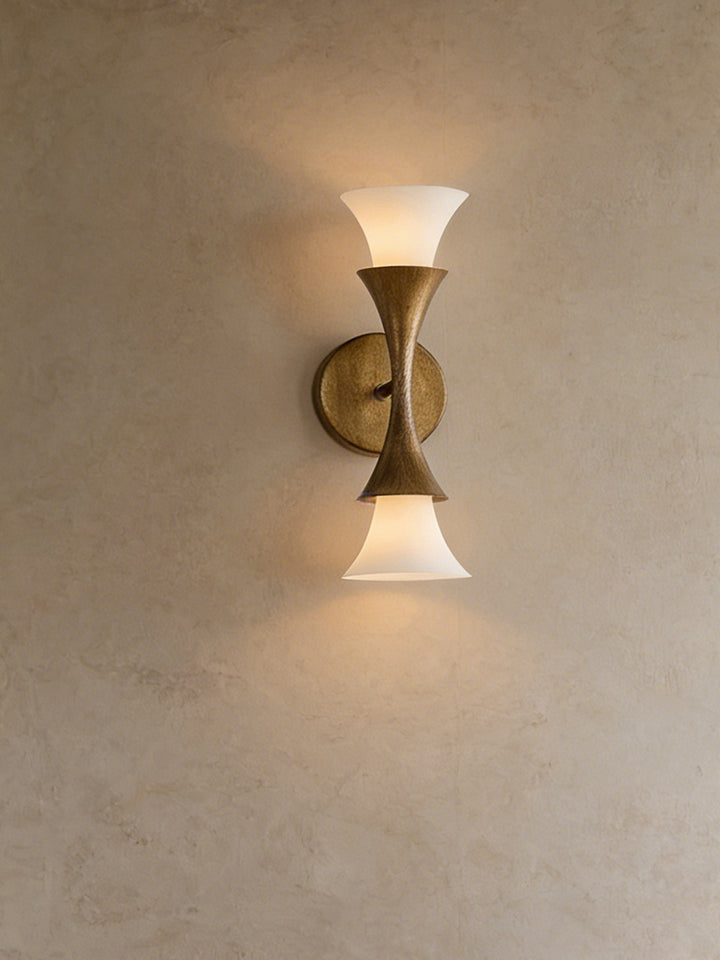 Antique Brass Double Cone Wall Sconce - Vakkerlight