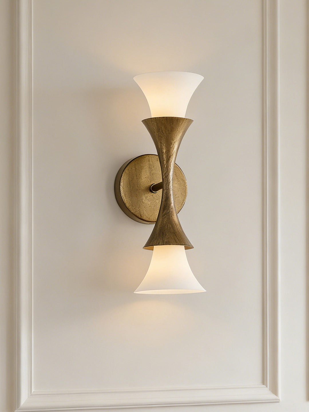 Antique Brass Double Cone Wall Sconce - Vakkerlight