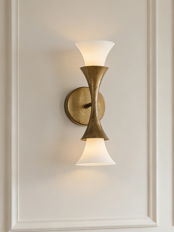 Antique Brass Double Cone Wall Sconce - Vakkerlight