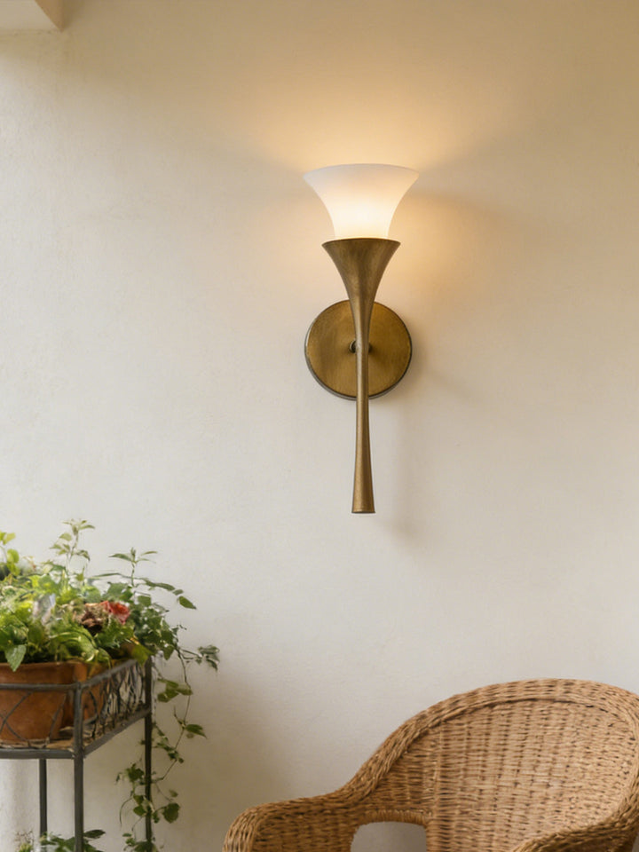 Antique Brass Double Cone Wall Sconce - Vakkerlight