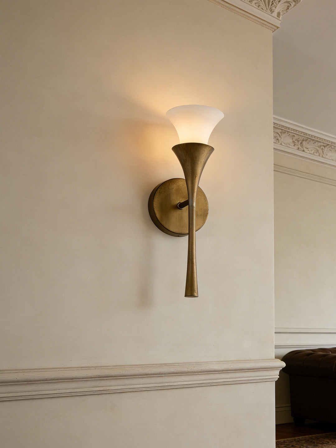 Antique Brass Double Cone Wall Sconce - Vakkerlight