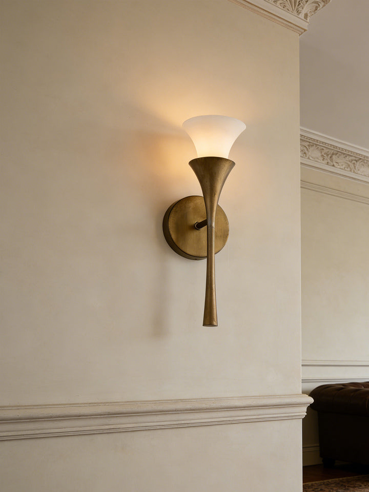 Antique Brass Double Cone Wall Sconce - Vakkerlight