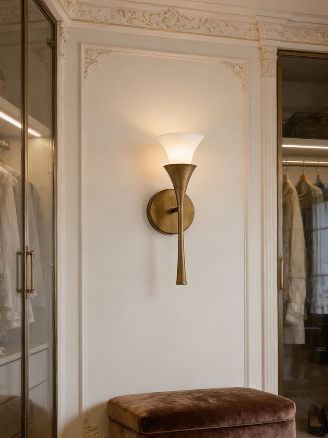 Antique Brass Double Cone Wall Sconce - Vakkerlight