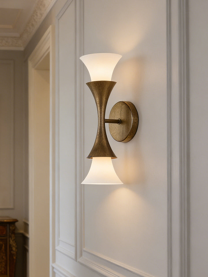 Antique Brass Double Cone Wall Sconce - Vakkerlight