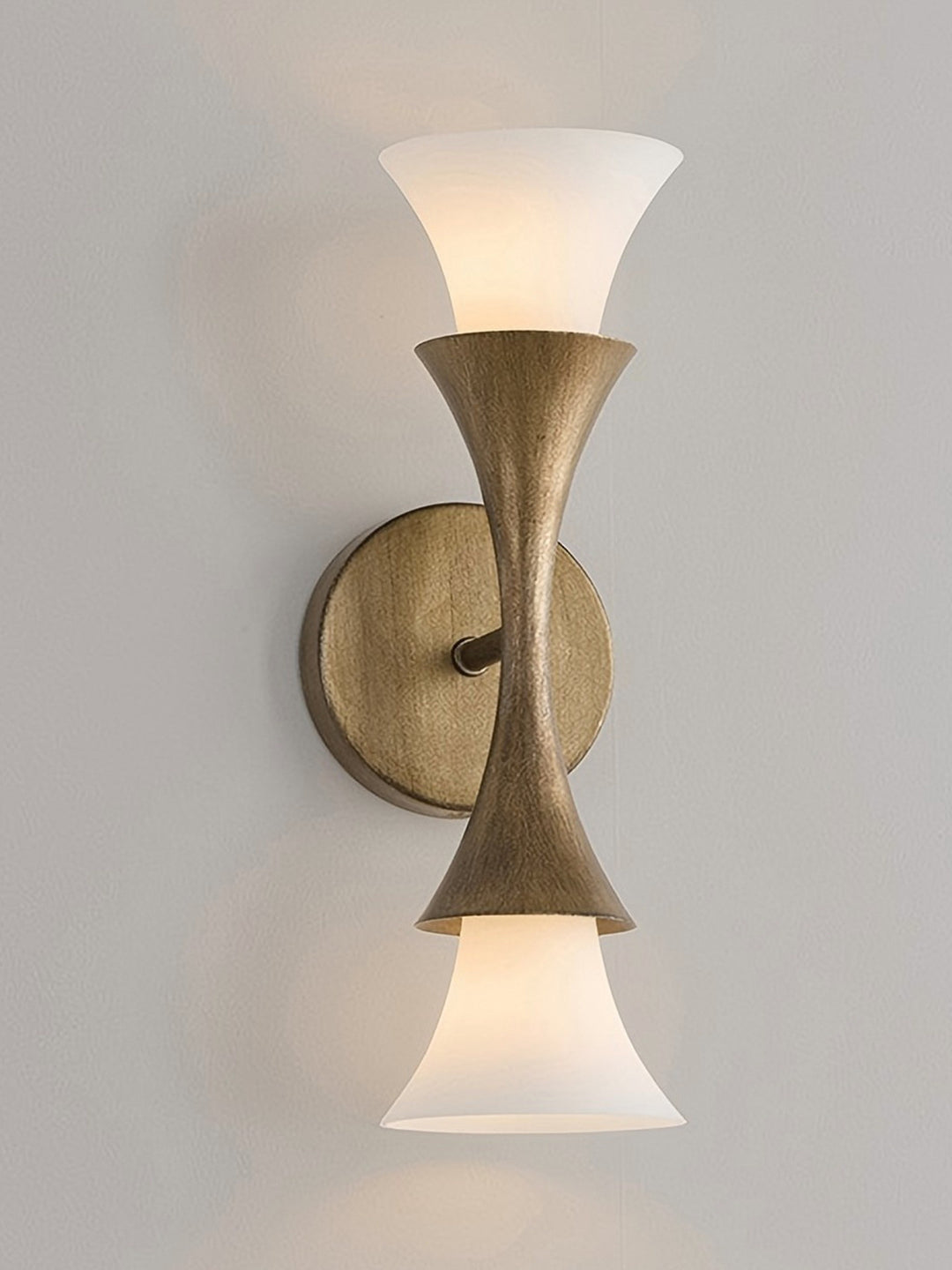 Antique Brass Double Cone Wall Sconce - Vakkerlight