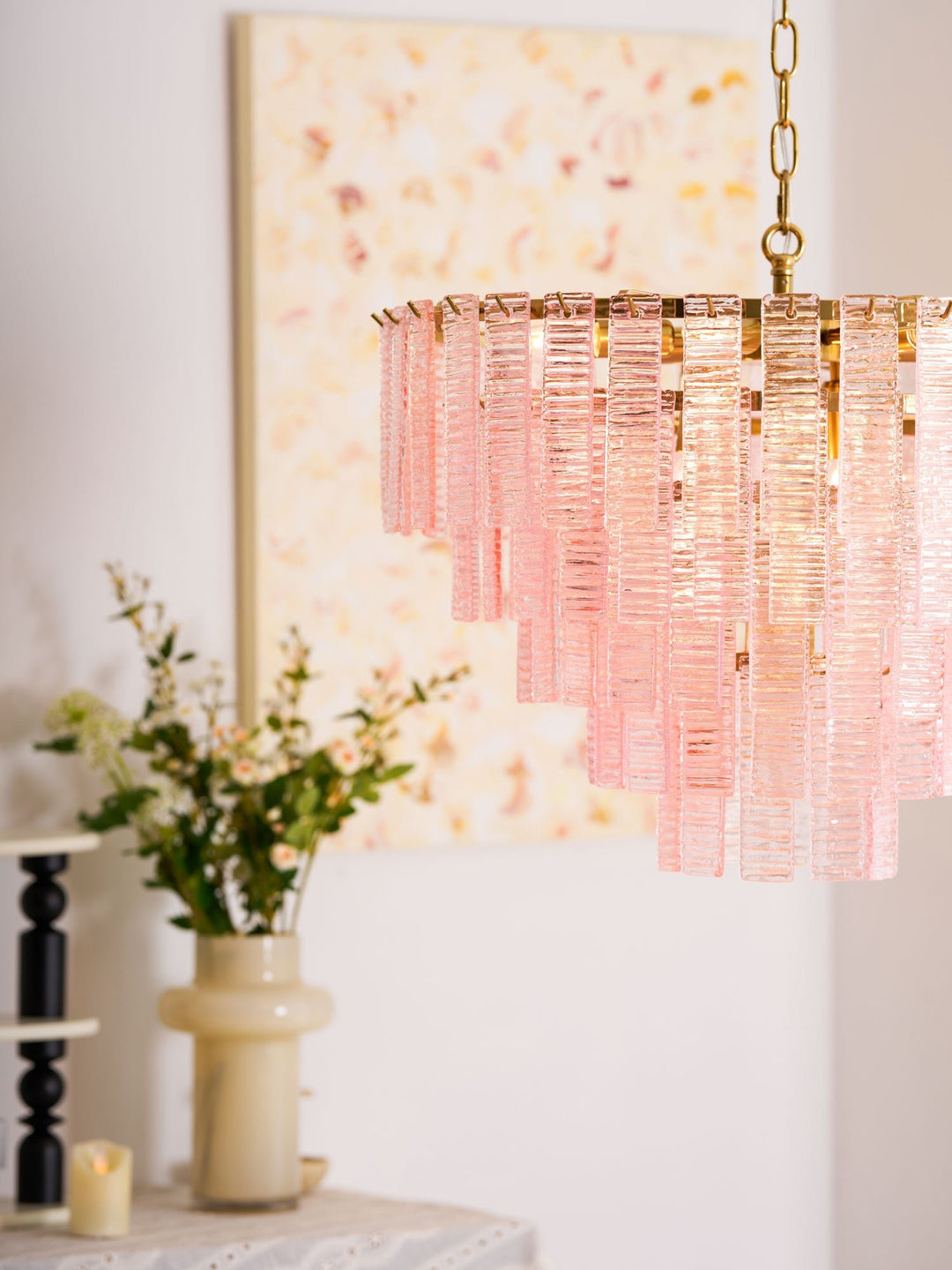 Opalora Pink Murano Chandelier - Vakkerlight