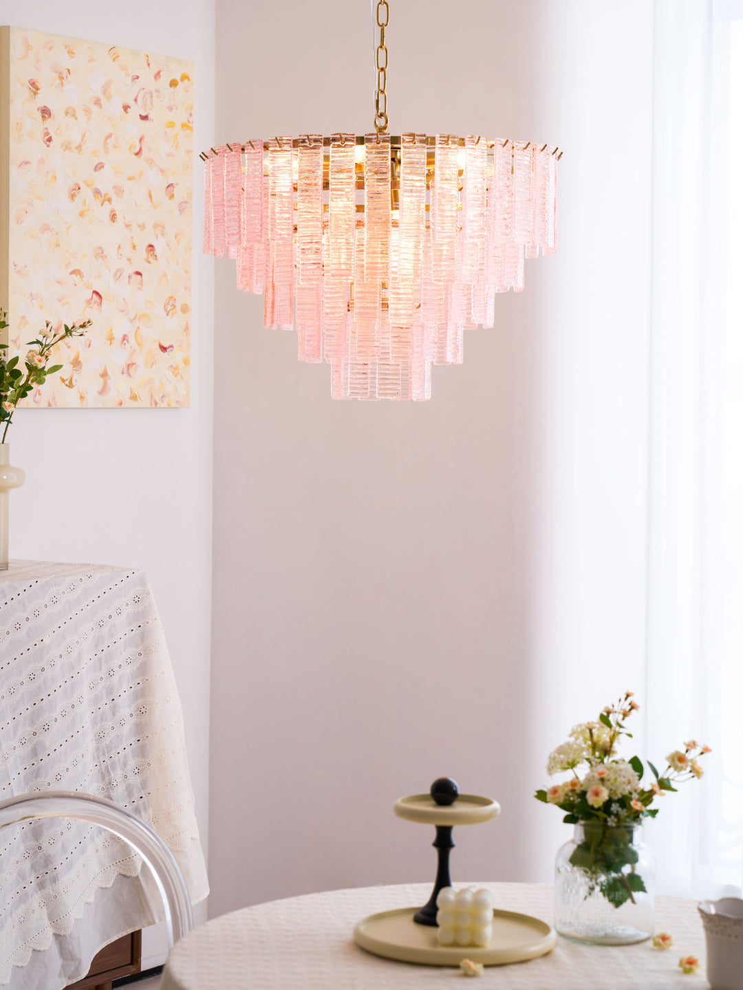 Opalora Pink Murano Chandelier - Vakkerlight