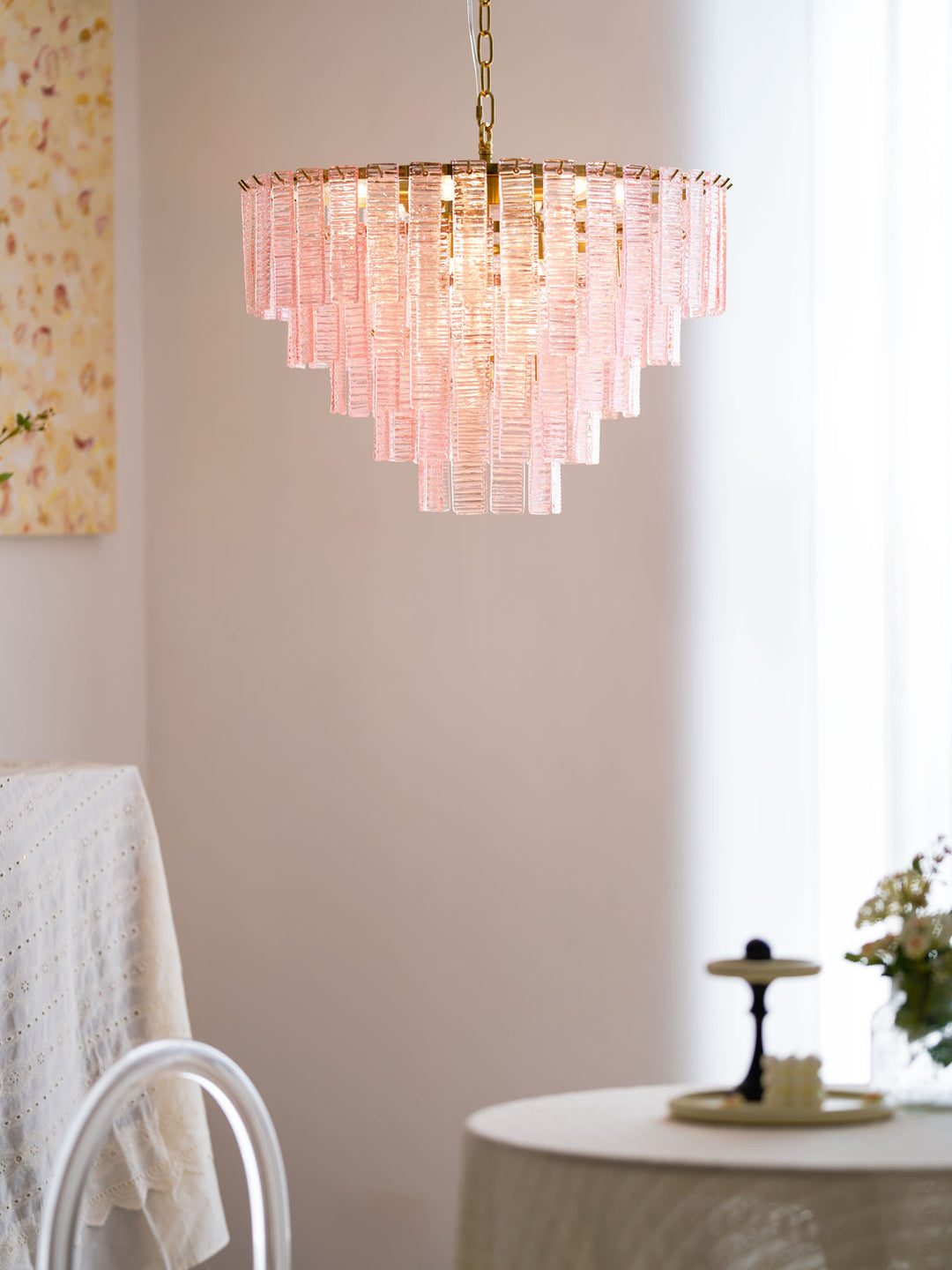 Opalora Pink Murano Chandelier - Vakkerlight