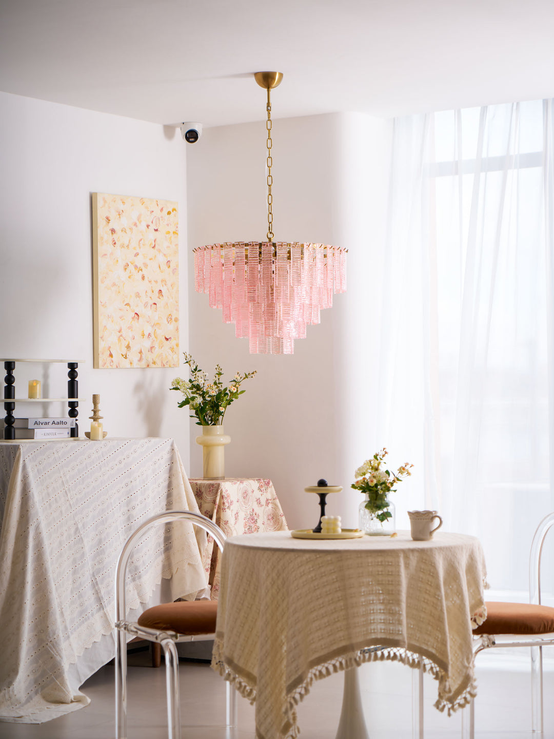 Opalora Pink Murano Chandelier - Vakkerlight