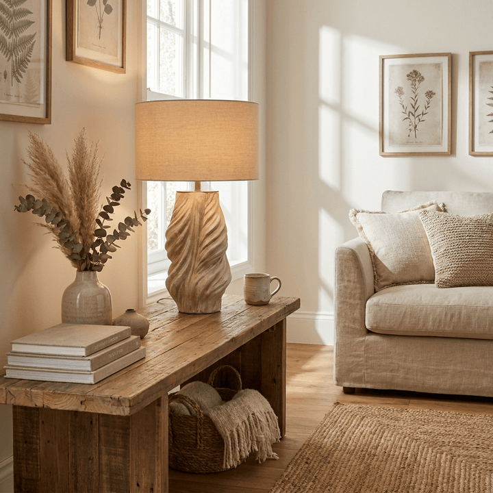 Tortile Twisted Ceramic Table Lamp - Vakkerlight