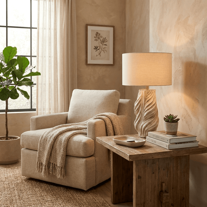 Tortile Twisted Ceramic Table Lamp - Vakkerlight