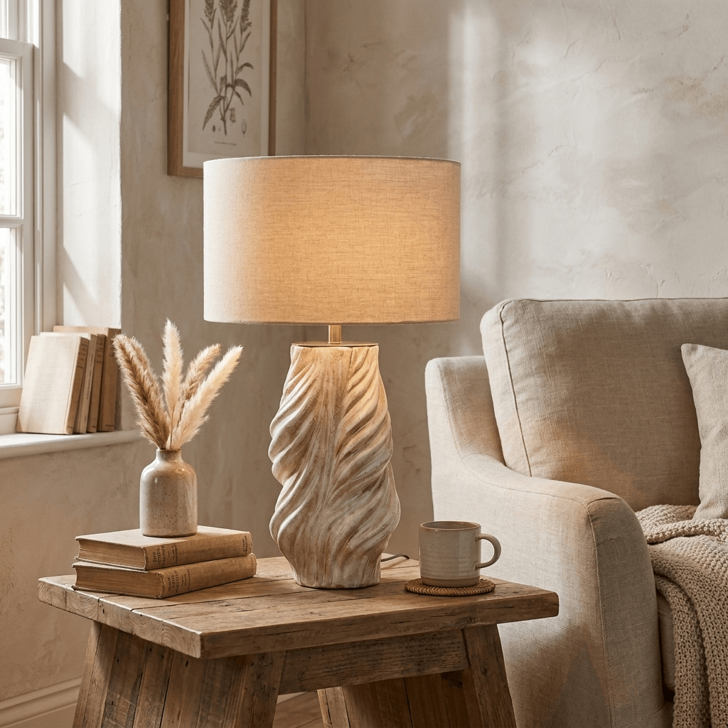 Tortile Twisted Ceramic Table Lamp - Vakkerlight