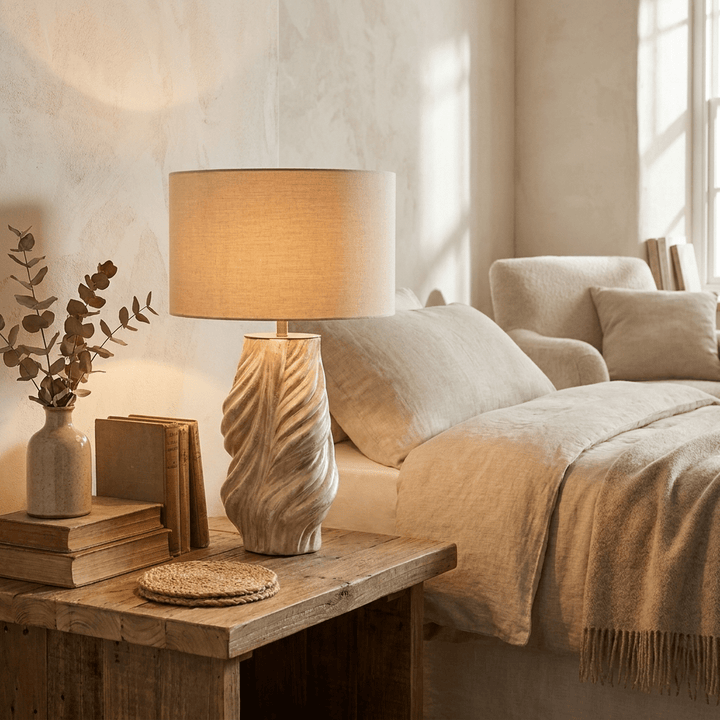Tortile Twisted Ceramic Table Lamp - Vakkerlight