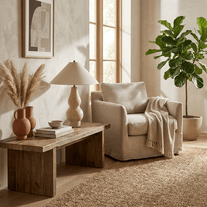 Tovelle Yellow Travertine Table Lamp - Vakkerlight