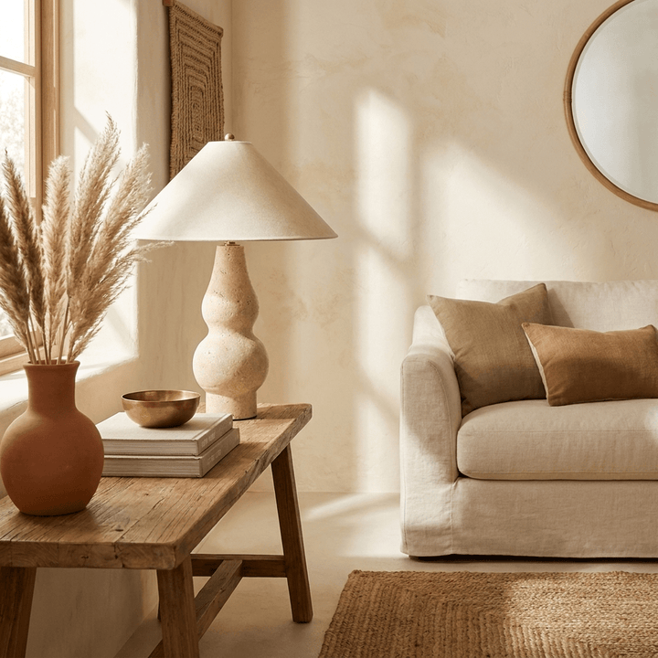 Tovelle Yellow Travertine Table Lamp - Vakkerlight