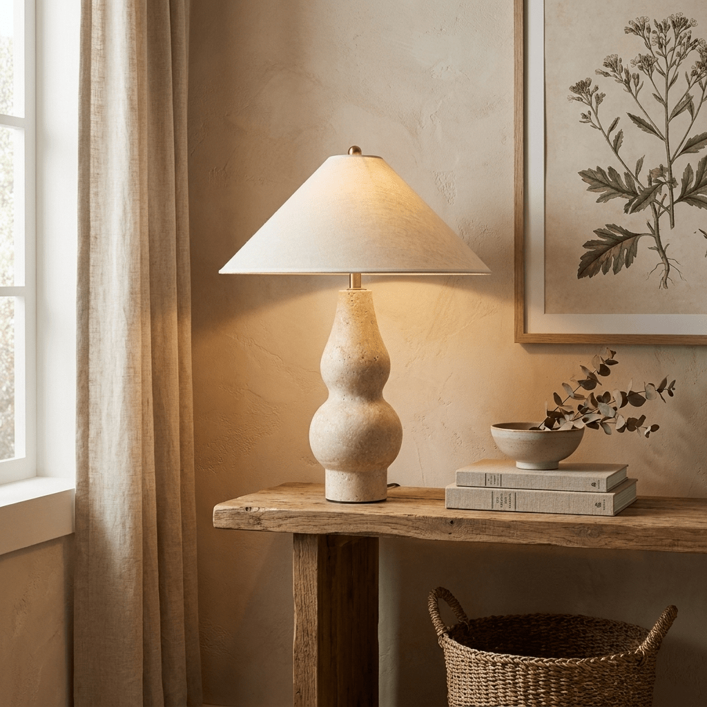 Tovelle Yellow Travertine Table Lamp - Vakkerlight