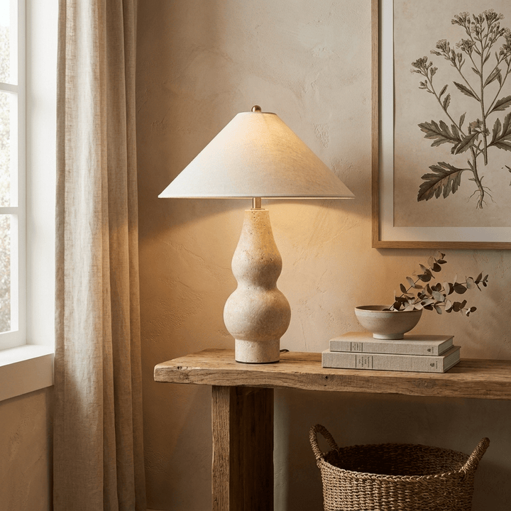 Tovelle Yellow Travertine Table Lamp - Vakkerlight