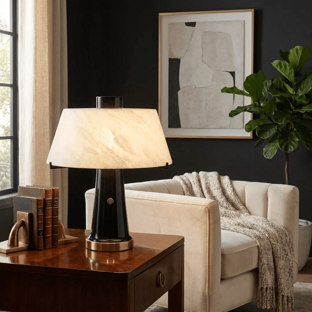 Trapezia Alabaster Desk Lamp - Vakkerlight