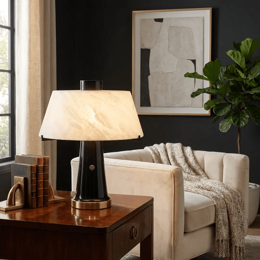 Trapezia Alabaster Desk Lamp - Vakkerlight