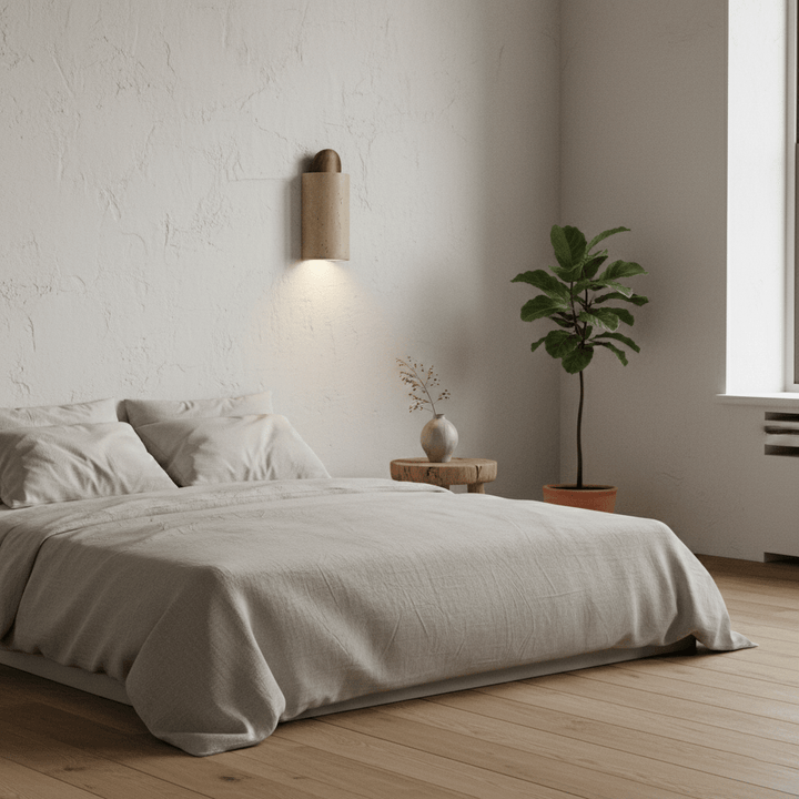 Travertine Cylinder Cap Wall Light - Vakkerlight